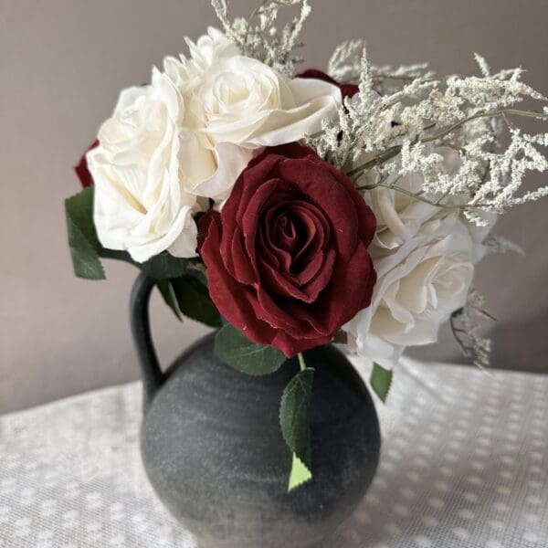 RED AND WHITE ROSES