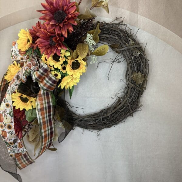 BURNT ORANGE DALHIAS WREATH